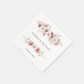 Rosa Wilde Blumen Hochzeit Serviette (Ecke)