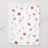 Rosa Wilde Blumen Hochzeitseinladung Einladung (Rückseite)