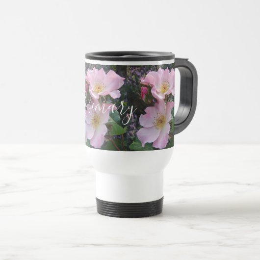 Rosa Wilde Rose Blume Blumenstrauß Foto Rosa  Reisebecher (VorderseiteRechts)