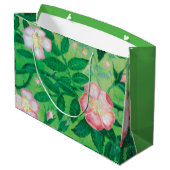 Rosa Wilde Rose Blume Große Geschenktüte (Rückseite Schrägansicht)