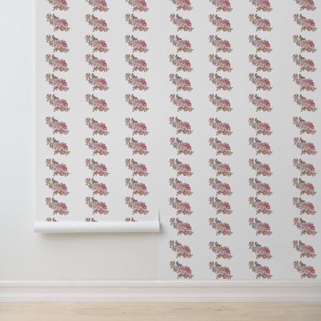 Rosa Wilde Rose - Peel & Stick Wallpaper Tapete (Anwendung)