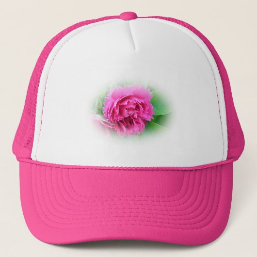 Rosa wilde Rose Truckerkappe (Vorderseite)