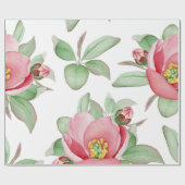 Rosa Wilde Rose Wasserfarben Geschenkpapier (Flach)