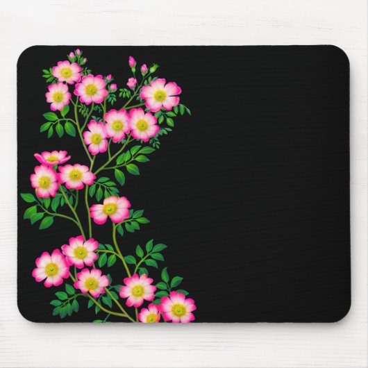 Rosa wilde Rosen Mousepad (Vorne)