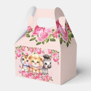 Rosa wilde Tier Mädchen Baby-Party oder Geburtstag Geschenkschachtel
