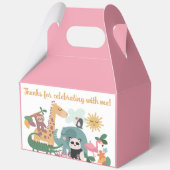 Rosa wilde Tiergeburtstagsfeier Geschenkschachtel (Rückseite)