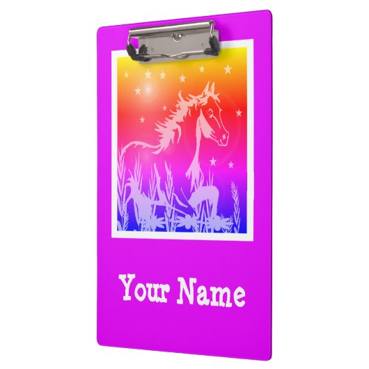 Rosa-Wildpink-Grafik, personalisiert Klemmbrett (Links)