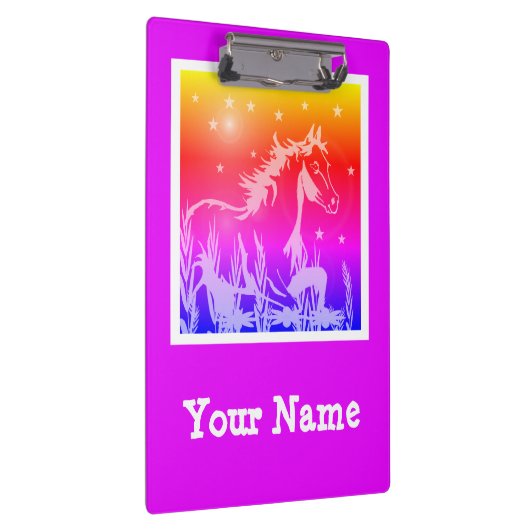 Rosa-Wildpink-Grafik, personalisiert Klemmbrett (Rechts)