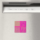 Rosa Wildtiermuster Magnet (In Situ (Geschirrspüler))