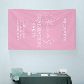 Rosa Willkommensschild für die Abschlussfeier Banner (Messe)