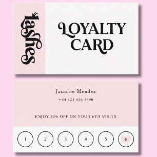 Rosa Wimpern 6 Termine Treuekarte Visitenkarte