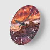 Rosa Winde Runde Wanduhr (Winkel)