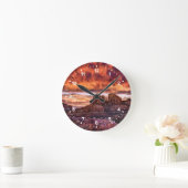 Rosa Winde Runde Wanduhr (Zuhause)