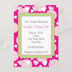 Rosa Windel- Baby Shower- Einladung für ein Mädche