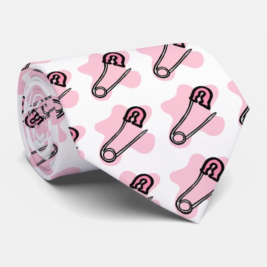 Rosa Windel-Button Krawatte (Gerollt)