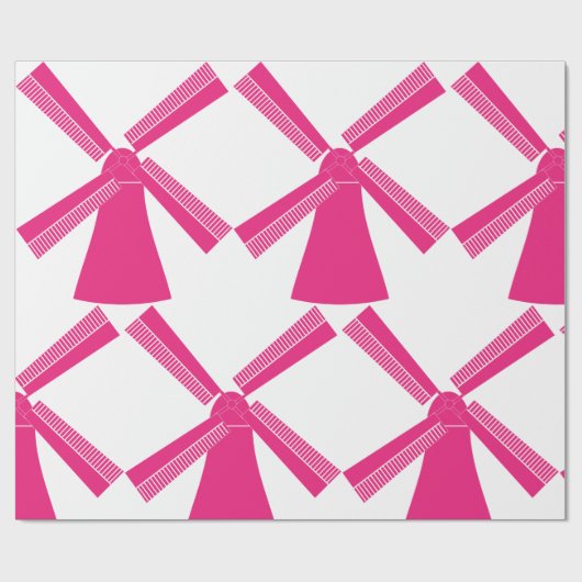 Rosa Windmühle Geschenkpapier (Flach)