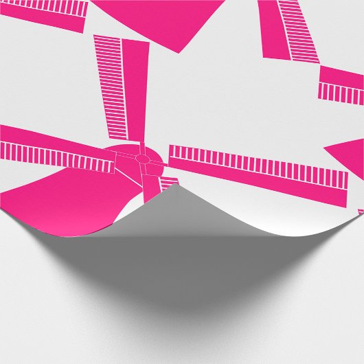 Rosa Windmühle Geschenkpapier