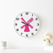 Rosa Windmühle Große Wanduhr (Zuhause)