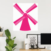 Rosa Windmühle Poster (Heimbüro)