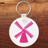 Rosa Windmühle Schlüsselanhänger (Vorderseite)