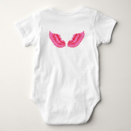 Rosa Wings Baby Strampler (Rückseite)