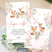 Rosa Winter Baby Duschdieger Gewinnkarten Begleitkarte