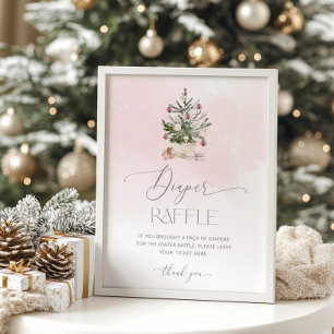 Rosa Winter Baby es ist kalt vor der Windelraffle Poster