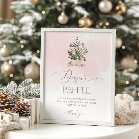 Rosa Winter Baby es ist kalt vor der Windelraffle Poster