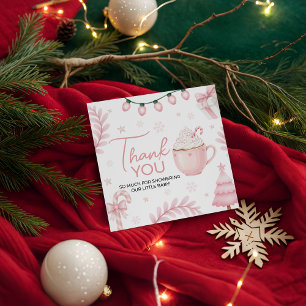 Rosa Winter-Baby-Party-Favor-Tag Geschenkanhänger