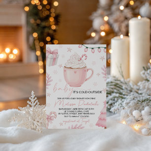 Rosa Winter-Baby-Shower-Einladung Einladung