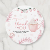Rosa Winter-Babyshower-Dankeschön-Anhänger Geschenkanhänger (Vorderseite)