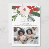 Rosa Winter Blume Foto Personalisierte Karte (Vorderseite)