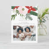 Rosa Winter Blume Foto Personalisierte Karte (Stehend Vorderseite)