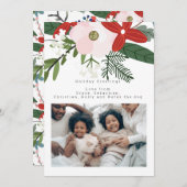 Rosa Winter Blume Foto Personalisierte Karte (Vorne/Hinten)