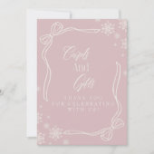 Rosa Winter Coquette Cards and Gifts Table Sign Einladung (Vorderseite)