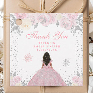 Rosa Winter Dunkle Haut Prinzessin Sweet Sixteen Geschenkanhänger