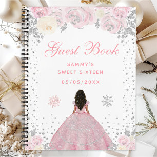 Rosa Winter Dunkle Haut Prinzessin Sweet Sixteen Notizblock
