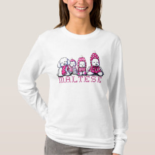 Rosa Winter maltesisch T-Shirt