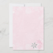 Rosa Winter Onederland Geburtstagsparty Einladung (Rückseite)