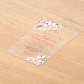 Rosa Winter Rose Gold Blumensaft 16 Geburtstag Acryleinladungen (Ablage )