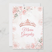 Rosa Winter Rose Gold Blumensaft 16 Geburtstag Einladung (Rückseite)