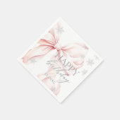 Rosa Winter Silber Glitter Geburtstag Serviette (Ecke)