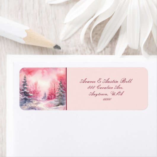 Rosa Winter Snow Scene Trees Sky Train (Insitu)