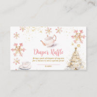 Rosa Winter-Teeparty-Baby-Shower-Windel-Raffle