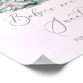 Rosa Winter Weihnachtsdusche Babys sind süß Poster (Ecke)