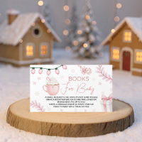 Rosa Winterbücher für Baby-Karte