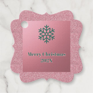 Rosa Wintereinstellung Weihnachtsgrüße Geschenkanhänger