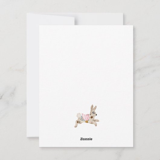 Rosa Winterferien Kinder Feiertagskarte (Rückseite)