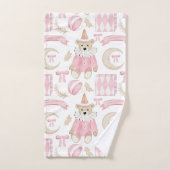 Rosa Winterferien Kinder Teddybär Badhandtuch Set (Handtuch)