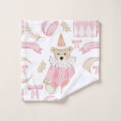 Rosa Winterferien Kinder Teddybär Badhandtuch Set (Waschlappen)